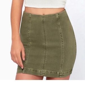 Free People Green Mini Skirt (size 4)